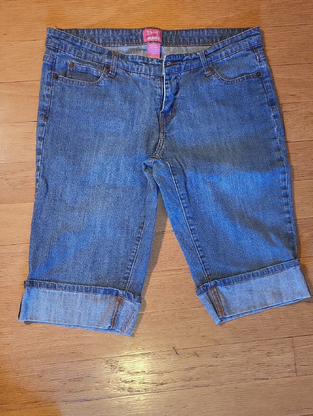 The Limited Blue Cuffed Denim Bermuda Shorts